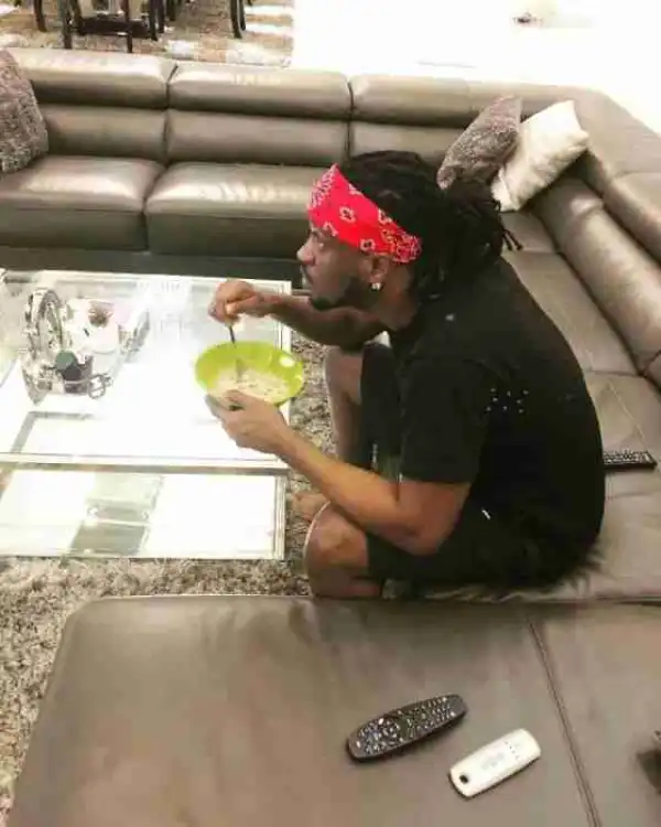 Caption This Photo Of Paul Okoye ‘Rudeboy’ Drinking Garri (Photo)